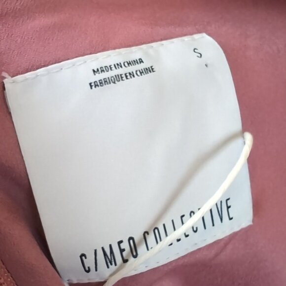 C/Meo Collective Dusty Rose Oblivion Top Halter Flare Sleeve Peplum Ruffle Pink - Picture 6 of 16